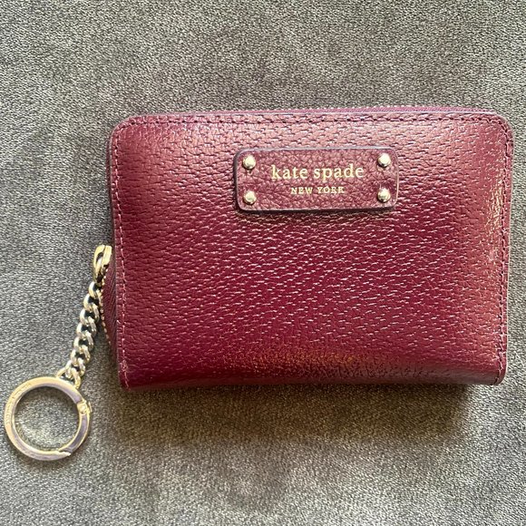 kate spade Handbags - Maroon Kate Spade Mini Wallet with Key Chain Clip